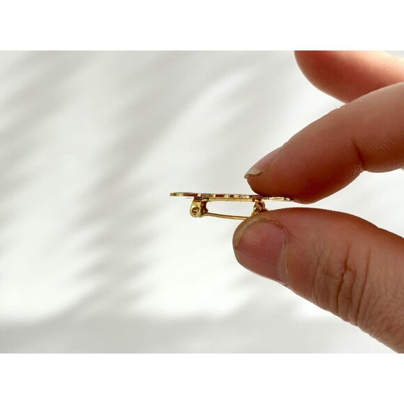 Gold Toned Bowtie Crossed Candy Cane Christmas Holiday Brooch Pin - Picture 6 of 7